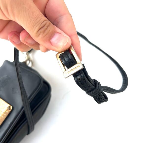 MCM Mini Visetos Crossbody Bag Micro Monogram Purse Black Coated Canvas Small - Picture 7 of 14